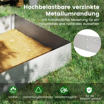 6dílný lem trávníku Pozinkovaný kov 6 m dlouhý Lemování záhonů DIY vyvýšený záhon Zahradní záhon 110 x 20 cm