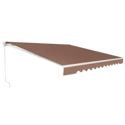 Markýza s klikou Balkonová markýza Ochrana proti slunci Markýza s kloubovým ramenem 400 x 250 cm Hnědá barva