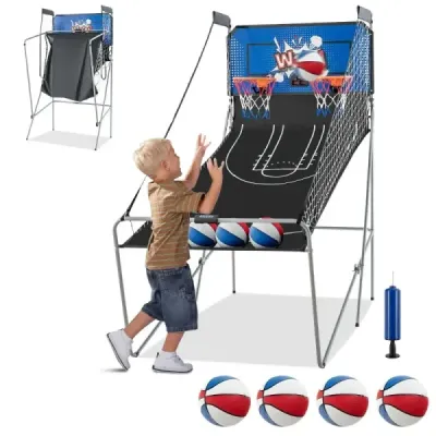 8 v 1 Basketbalový stroj Skládací elektrický Baskeltball Rack Střelecký stroj Blue