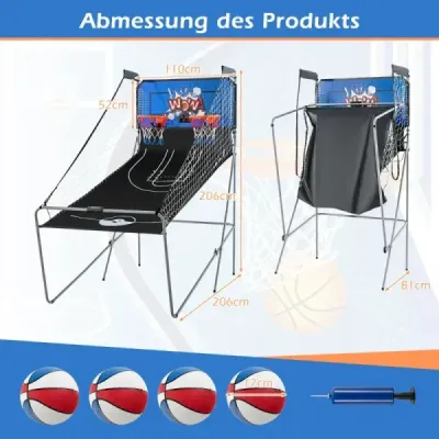 8 v 1 Basketbalový stroj Skládací elektrický Baskeltball Rack Střelecký stroj Blue