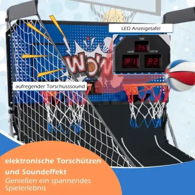 8 v 1 Basketbalový stroj Skládací elektrický Baskeltball Rack Střelecký stroj Blue