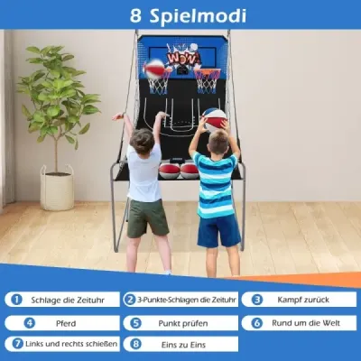 8 v 1 Basketbalový stroj Skládací elektrický Baskeltball Rack Střelecký stroj Blue