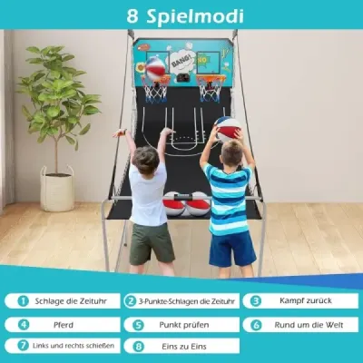 8 v 1 basketbalový stroj Skládací elektrický basketbalový stojan Střelecký stroj Green