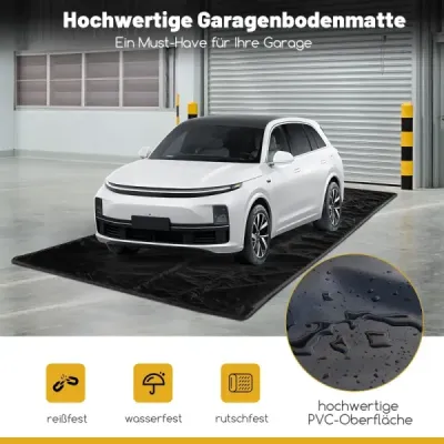 Garážová rohož auto 550 x 240 cm Olejová rohož garážová Olejová sběrná rohož protiskluzová a voděodolná černá