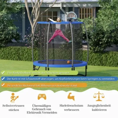 φ Venkovní trampolína 244 cm Venkovní trampolína s basketbalovým košem