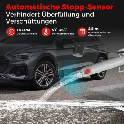 Palivové čerpadlo s automatickým zastavením, elektrické palivové čerpadlo o výkonu 3,8 GPM s adaptéry 3 velikostí