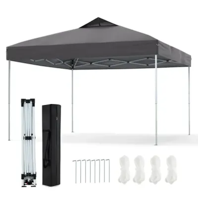 Pavilon 3x3m skládací pavilon vodotěsný stabilní UV ochrana 50+ párty stan skládací stan šedý