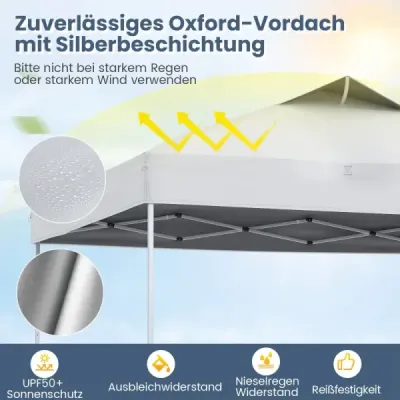 Pavilon 3x3m skládací pavilon vodotěsný stabilní UV ochrana 50+ párty stan skládací stan bílý