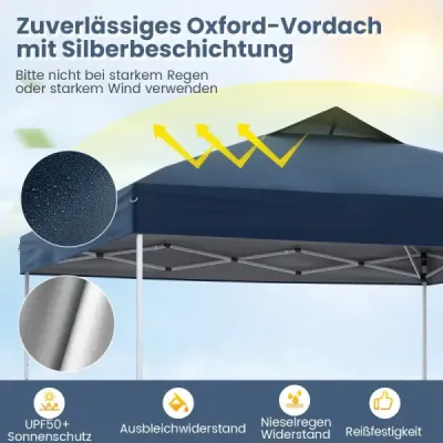 Pavilon 3x3m skládací pavilon vodotěsný stabilní UV ochrana 50+ párty stan skládací stan námořní