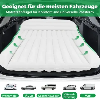 Matrace do auta 190 x 130 cm SUV nafukovací matrace oboustranná nafukovací postel se vzduchovou pumpou béžová