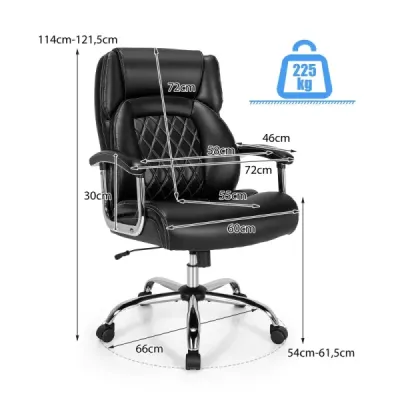 Manažerská židle ergonomická kancelářská židle s nosností až 225 kg kancelářská židle s houpací funkcí