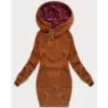 Dlouhá dámská mikina MODA738/1 karamelová