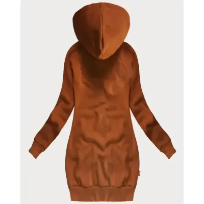 Dlouhá dámská mikina MODA738/1 karamelová