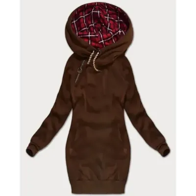 Dlouhá dámská mikina MODA738/1 hnědá