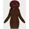 Dlouhá dámská mikina MODA738/1 hnědá