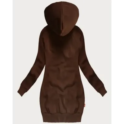 Dlouhá dámská mikina MODA738/1 hnědá