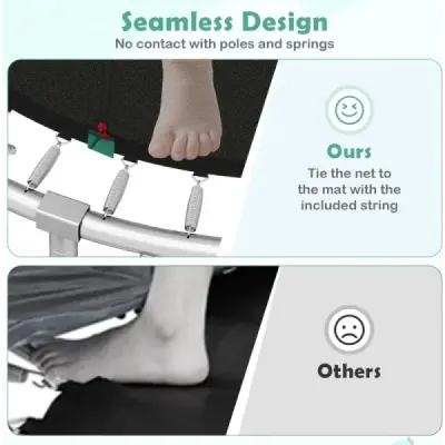 Trampolína Ø244 cm s žebříkem a bezpečnostní sítí kulatá zahradní trampolína dětská trampolína zelená