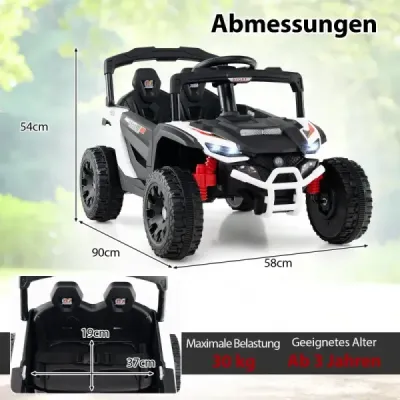 Dětské 12V elektrické auto s dálkovým ovládáním Elektrický UTV Truck Dětské auto Dětské vozidlo Bílý