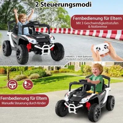 Dětské 12V elektrické auto s dálkovým ovládáním Elektrický UTV Truck Dětské auto Dětské vozidlo Bílý