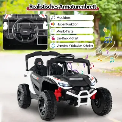 Dětské 12V elektrické auto s dálkovým ovládáním Elektrický UTV Truck Dětské auto Dětské vozidlo Bílý