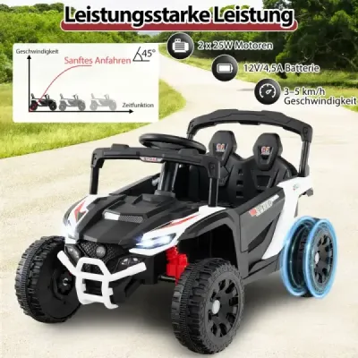 Dětské 12V elektrické auto s dálkovým ovládáním Elektrický UTV Truck Dětské auto Dětské vozidlo Bílý