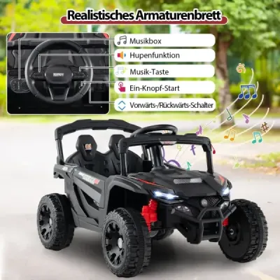 Dětské 12V elektrické auto s dálkovým ovládáním Elektrický UTV Truck Dětské auto Dětské vozidlo Černá barva