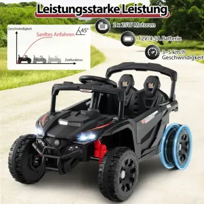 Dětské 12V elektrické auto s dálkovým ovládáním Elektrický UTV Truck Dětské auto Dětské vozidlo Černá barva