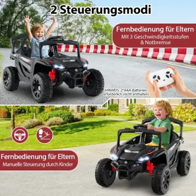 Dětské 12V elektrické auto s dálkovým ovládáním Elektrický UTV Truck Dětské auto Dětské vozidlo Černá barva