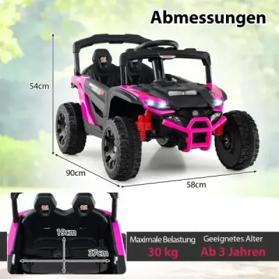 Dětské 12V elektrické auto s dálkovým ovládáním Elektrický UTV Truck Dětské auto Dětské vozidlo Růžová barva