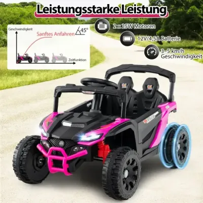 Dětské 12V elektrické auto s dálkovým ovládáním Elektrický UTV Truck Dětské auto Dětské vozidlo Růžová barva