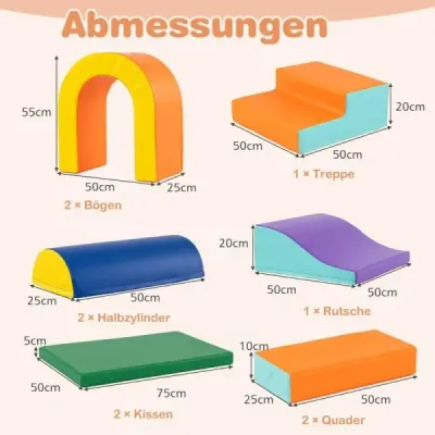 10 dílů pěnových stavebních bloků měkké stavební bloky pro lezení lezení klouzání, obří stavební bloky oranžová barva