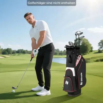 Golfová taška Lehký golfový vak s 14 přihrádkami Voděodolný golfový vak Černá