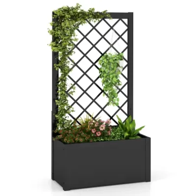 Vyvýšený záhon s treláží 112 cm kovový květináč na popínavé rostliny, zeleninu, popínavé rostliny, květiny