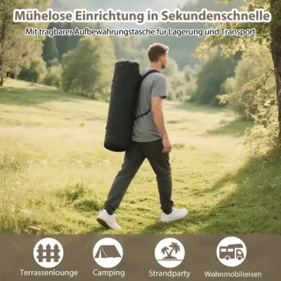 Skládací kempingová židle s nastavitelným opěradlem a nosností 225 kg, khaki