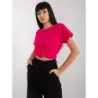Základní tričko Feel Good s výstřihem na zádech ve fuchsiové barvě (4662-03X)