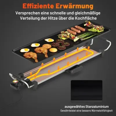 0cm elektrická plotna Teppanyaki gril s nepřilnavým povrchem BBQ gril elektrický gril