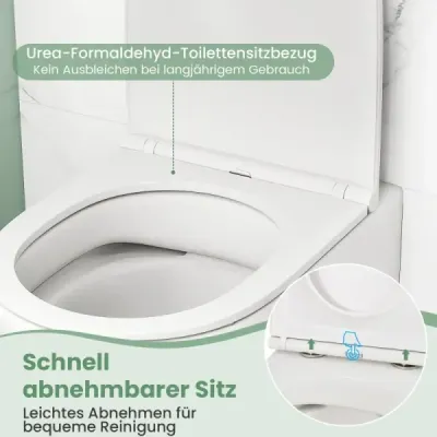 Závěsná WC miska Keramická závěsná WC miska bílá s dvojitým splachováním, automatické spouštění