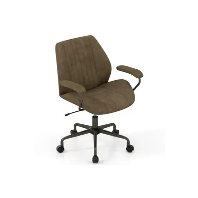 Ergonomická kancelářská židle, otočná, s polstrovanými područkami, počítačová židle, olivově zelená