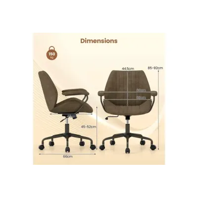 Ergonomická kancelářská židle, otočná, s polstrovanými područkami, počítačová židle, olivově zelená