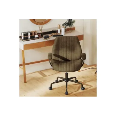 Ergonomická kancelářská židle, otočná, s polstrovanými područkami, počítačová židle, olivově zelená