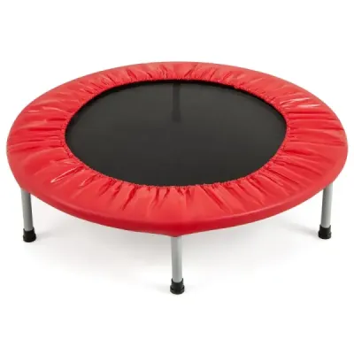 Mini trampolína Fitness trampolína φ97cm, skládací dětská trampolína s nosností do 150 kg, červená