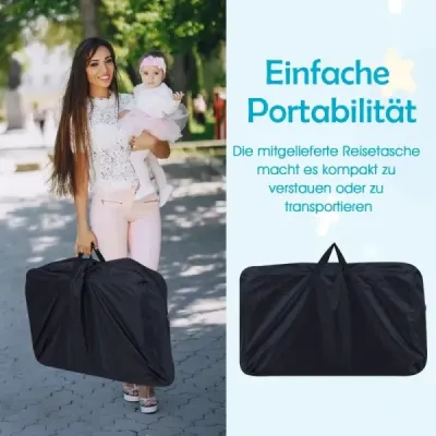 Dětská postýlka s 7stupňovým nastavením výšky a aretovatelnými kolečky, šedá