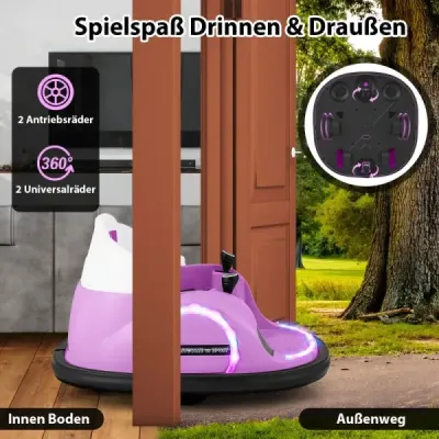 Elektrické autíčko s otočkou o 360° pro batolata 12V s dálkovým ovládáním, růžové