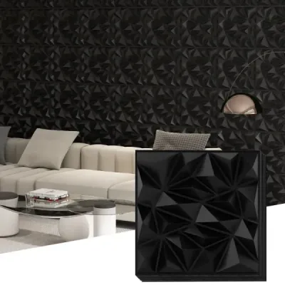 40 kusů 3D nástěnných panelů diamant 50 x 50 cm nástěnné obklady nástěnné dekorace černé 10m²