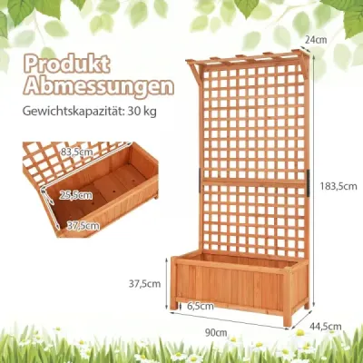 Truhlík na květináče s mříží & střechou & mříží & drenážními otvory Zahradní mříž pro truhlíky na květináče