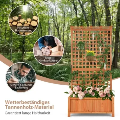 Truhlík na květináče s mříží & střechou & mříží & drenážními otvory Zahradní mříž pro truhlíky na květináče
