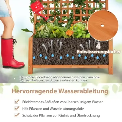 Truhlík na květináče s mříží & střechou & mříží & drenážními otvory Zahradní mříž pro truhlíky na květináče