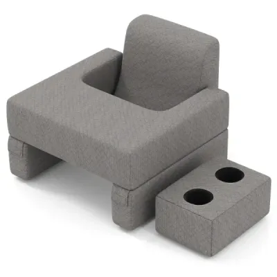 Polštářek na čtení na postel a pohovku Polštářek na knihu s držákem na kelímek Ergonomický zádový polštářek Šedý