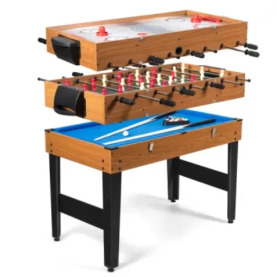 Multifunkční stolní fotbal 3 v 1 se stolním fotbalem a kulečníkem a stolním fotbálkem na air hockey