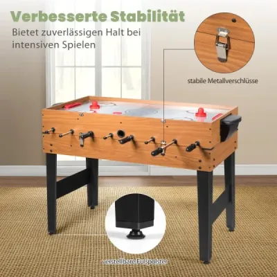 Multifunkční stolní fotbal 3 v 1 se stolním fotbalem a kulečníkem a stolním fotbálkem na air hockey